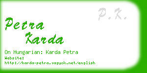 petra karda business card